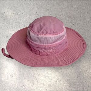 Outfly Sun Hat Pink UPF 50+ Wide Brim Lightweight Adjustable Breathable Fishing
